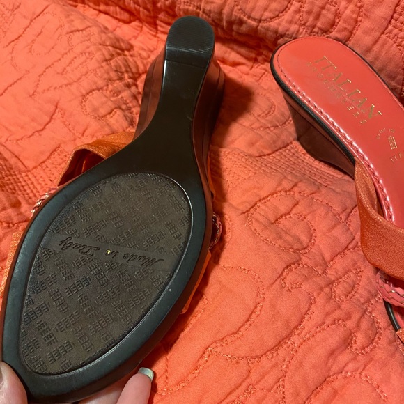 Italian shoemaker orange small heel - Picture 3 of 4